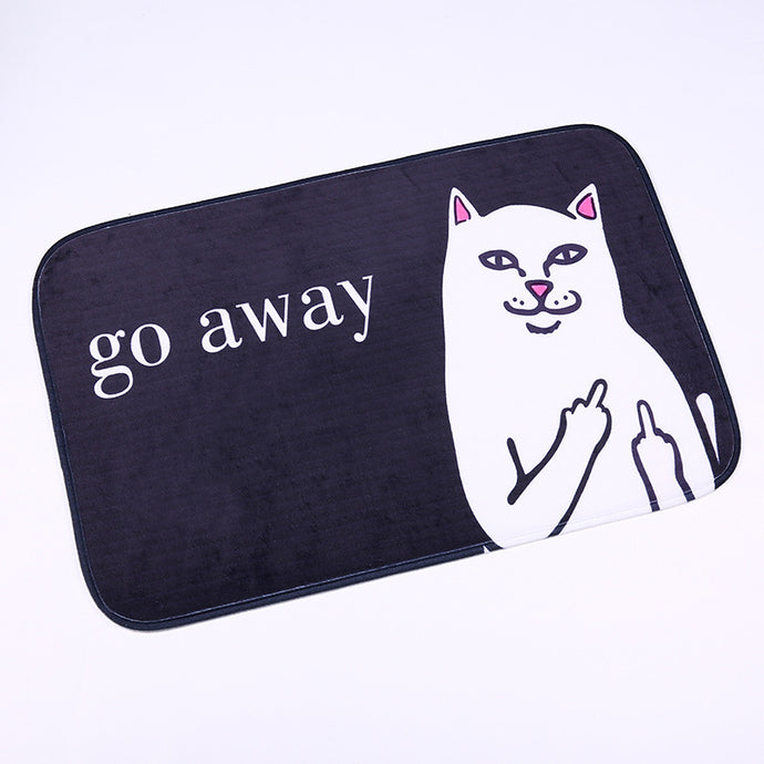 Cartoon Animal Cat Go Away Printing Doormat