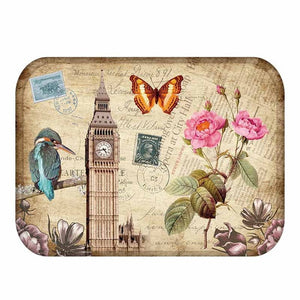 Retro Rose Printing Doormat Rose