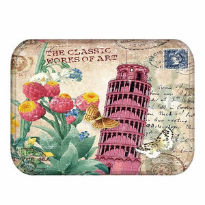 Retro Rose Printing Doormat Rose