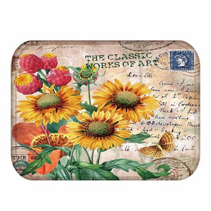 Retro Rose Printing Doormat Rose