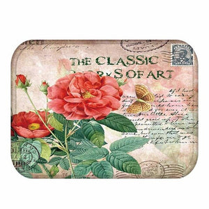 Retro Rose Printing Doormat Rose