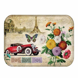 Retro Rose Printing Doormat Rose