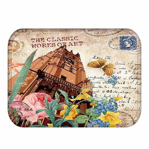 Retro Rose Printing Doormat Rose