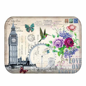 Retro Rose Printing Doormat Rose