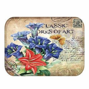 Retro Rose Printing Doormat Rose