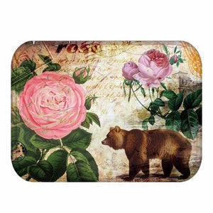 Retro Rose Printing Doormat Rose