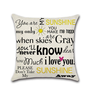 Letters Pattern Decorative Pillowcases