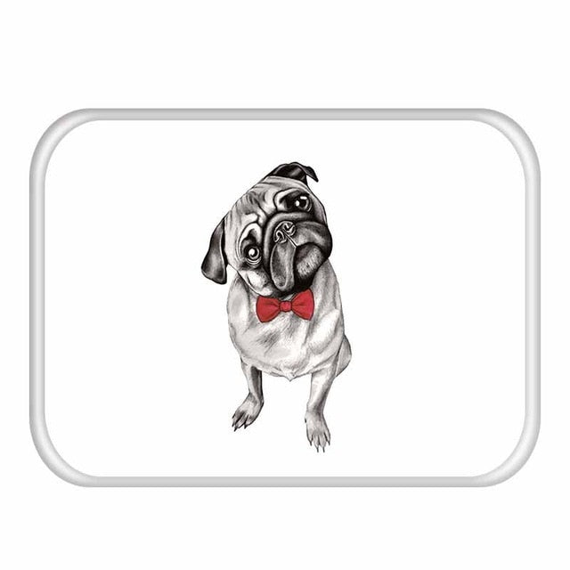 Creative French Bulldog Printing Bath Mat