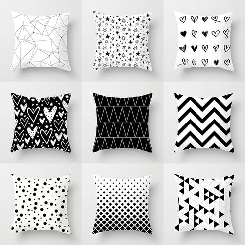 Black and White Geometric Decorative Pillowcases