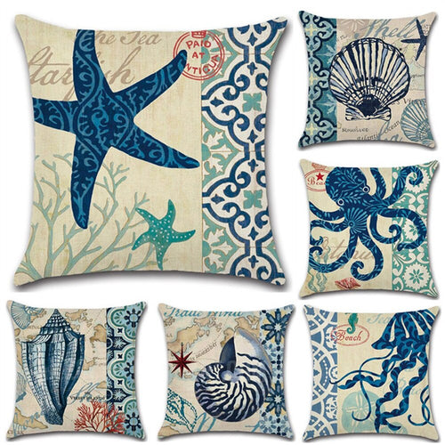 Sea Animal Printed Pillow Case