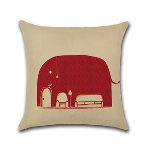 Cute Cartoon Elephant Pillow Case