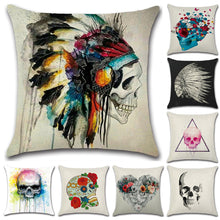 Load image into Gallery viewer, Skull Pattern Pillow Case